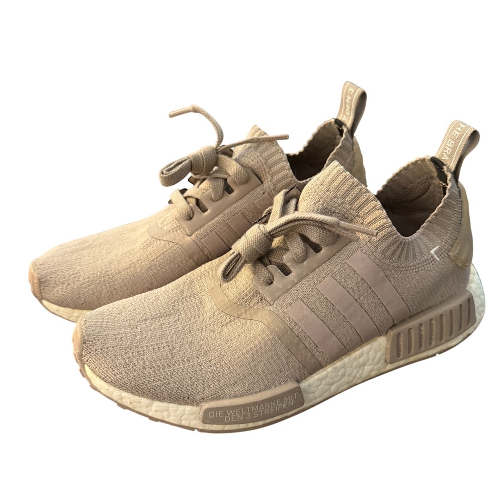 Adidas NMD R1 Primeknit Men 6.5 Women 7.5 French Beige Tan S81848 Boost Sneaker